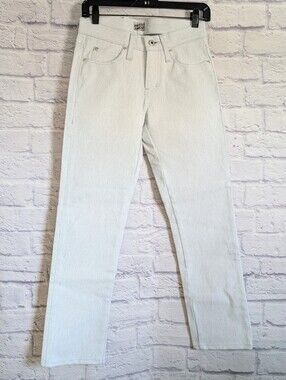 Naked and Famous Reverse Fade Denim Skinny Guy Jeans 29 White Grey Cotton Retro